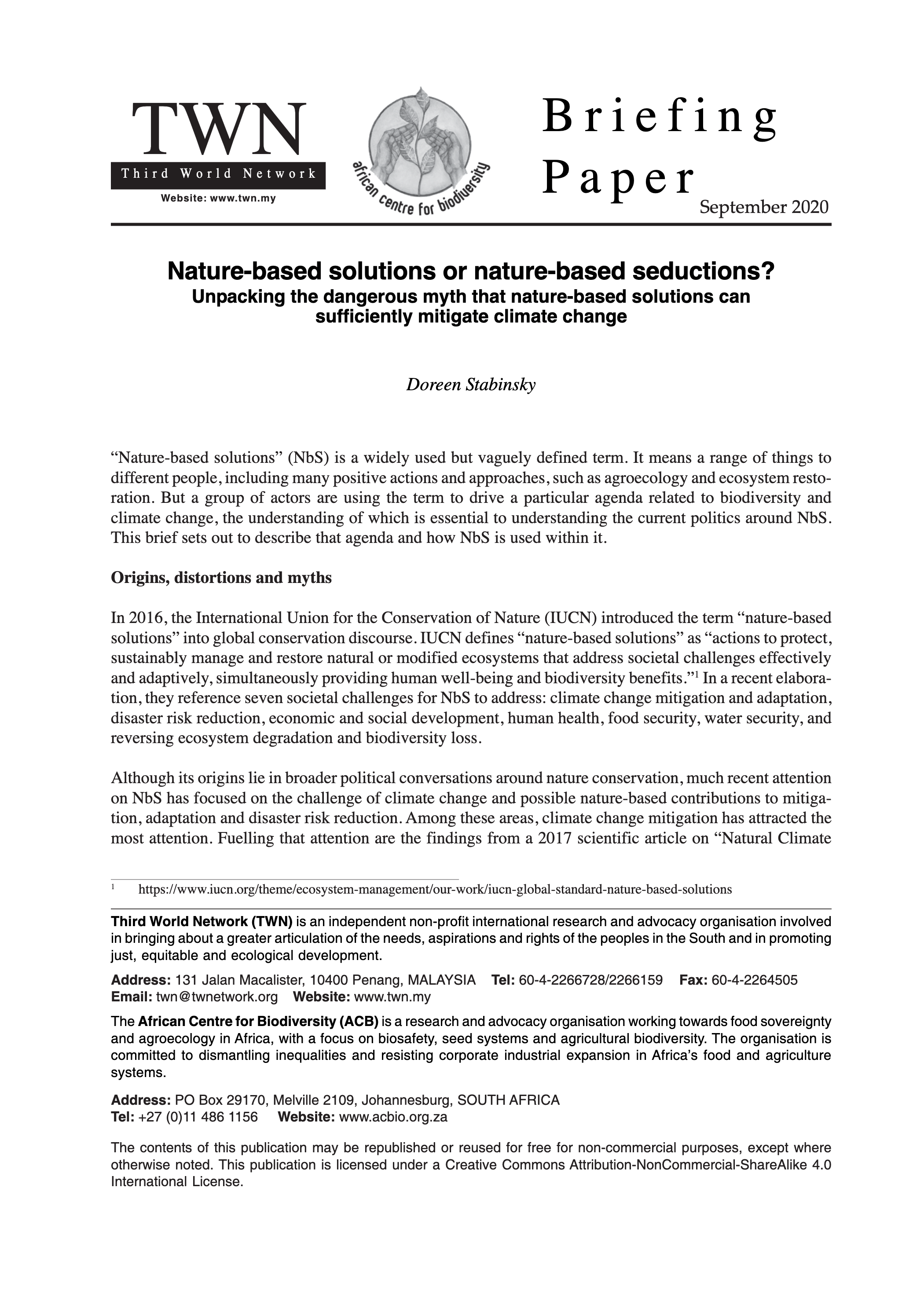 Nature-based Solutions or Nature-based Seductions